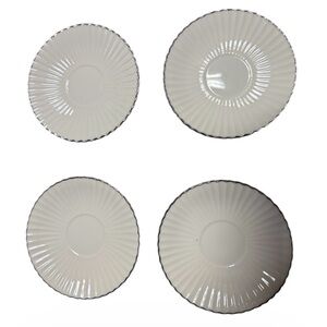 Vintage ~ Lenox ~ Saucers ~ Set Of 4 ~ Colonnade Platinum Pattern ~ Ivory China